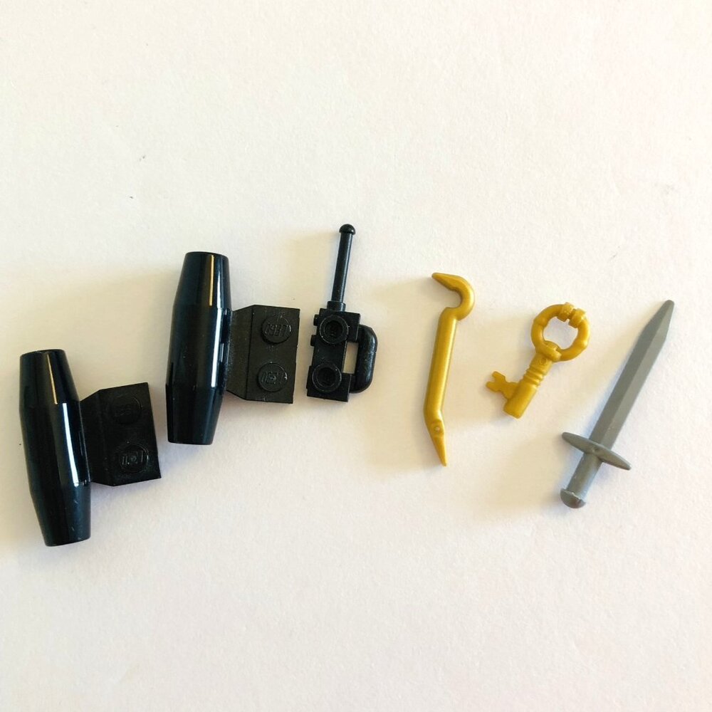 LEGO Minifigures Parts Accessories Sword Key Crowbar Walkie Talkie Plane Engine